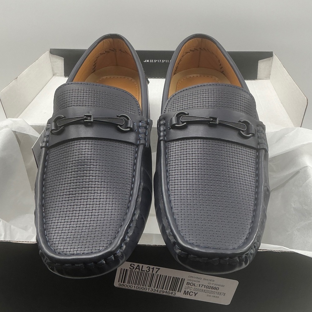 Aston Marc Mens Drive-01 Navy Blue Bit Loafer Driving Shoes H-7023 Size 10.5